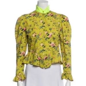 Batsheva + Laura Ashley mock neck blouse, size 8
